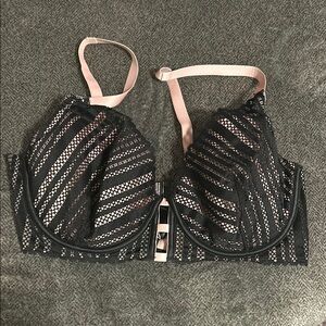 Victoria's Secret Black and Pink Lace Bralette